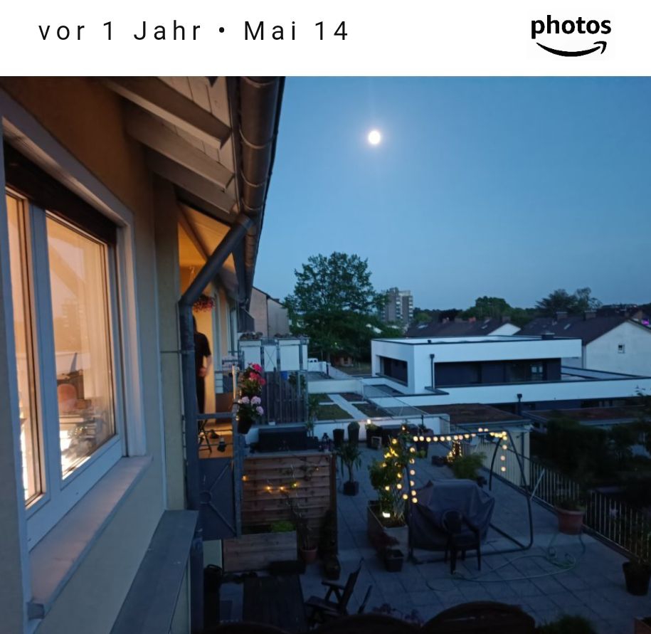 Vollmond über Sennestadt; aufgenommen 2023 von meinem Balkon.